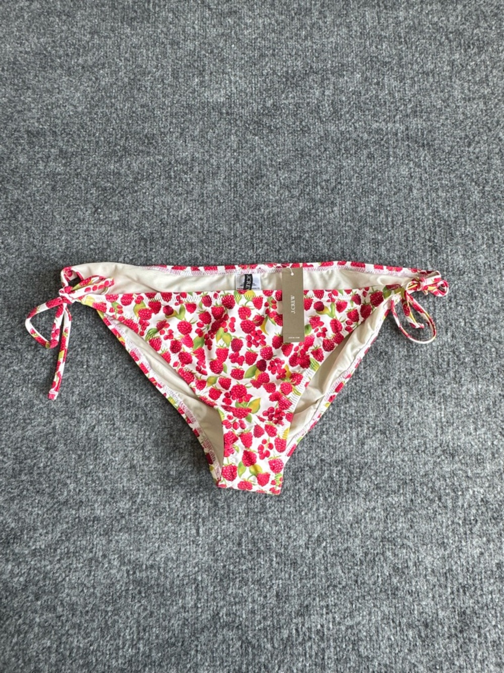 J.Crew Classic SString Bikini Raspberry Print Tie-Side Bikini Bottoms NEW XXL